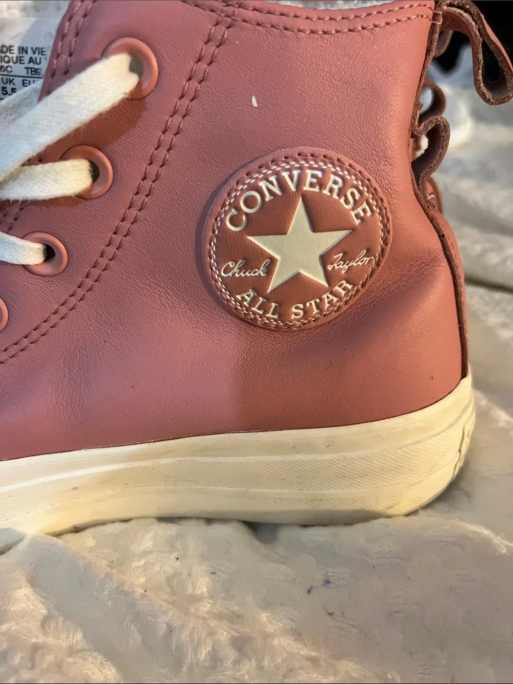 Converse Women's Pink High-Top Sneakers with Sherpa Lining